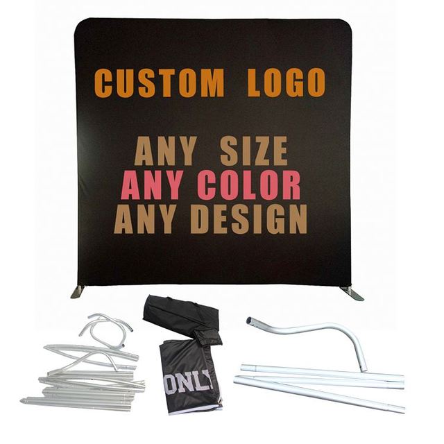 Low MOQ Cost Customized LOGO 8ft X 8ft Photo Booth Backdrop for Sale Custom Tension Fabric Backdrop
