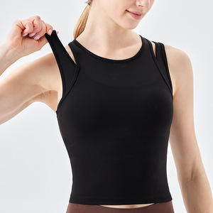 <span class=keywords><strong>Dos</strong></span> chalecos deportivos de intensidad media, ropa para correr, pilates y yoga para mujer, ropa a prueba de golpes para mujer - Product Image 4
