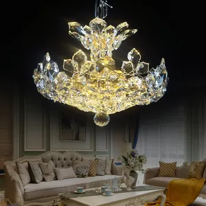 Люстра для гостиной в европейском стиле, современная простая атмосферная хрустальная лампа, модная лампа для виллы
