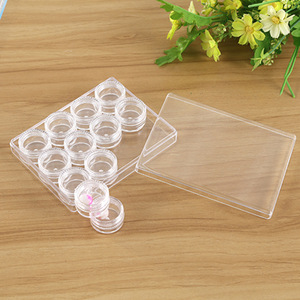 Transparent 12-Compartment Storage Box With Lid For Cosmetic And Medicine Organizing Home Use PP Material - Product Image 1