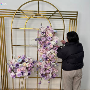 Centros de Mesa Decorativos LEDA ODM con Rosas Púrpuras para Bodas y Eventos, Bola de Flores Artificiales de Seda, Suministros de Decoración para Bodas - Product Image 1