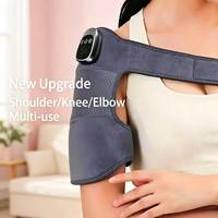 Masseur électrique intelligent pour les genoux avec chaleur et vibrations - Appareil sans fil rechargeable pour soulager les douleurs aux jambes, pour l'arthrite et la récupération sportive