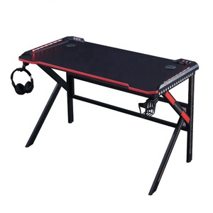 Cheap Price Strong Steel Long E-Sport OEM RGB Gaming Table For Gamer Racing Gaming PC Computer Desk And Chair Set With LED Light