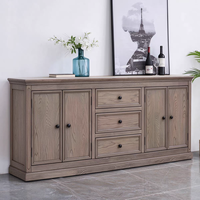 Vente directe d'usine, buffet en bois massif de style rustique américain, armoire de rangement pour salon et salle à manger, personnalisable