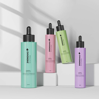 Emballage luxueux en plastique ambré avec compte-gouttes pour huile cosmétique, huile pour cheveux, huile pour la peau, huile pour le corps, sérum, huile essentielle, sans BPA, 30 ml, 50 ml, 120 ml