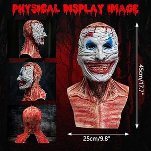 Double couche Effrayant Halloween <span class=keywords><strong>Joker</strong></span> Masque Latex avec mâchoire mobile et sang magnétique pour Halloween et fêtes - Product Image 2