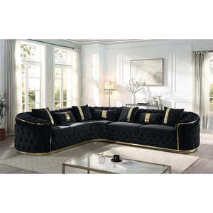 Barato sofá móveis sala de veludo tecido sala sofá sofá dourado lounge suíte sofá conjunto sala de estar móveis - Product Image 6