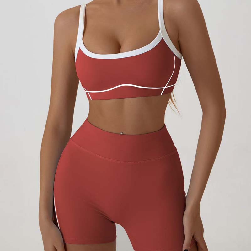 Soutien-gorge + short rouge tomate