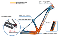 Cadre vtt en fibre de carbone Snake Max avec boîte à outils câble caché complet XC VTT cadre usines à vendre cadre vtt rigide
