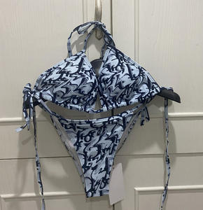 <span class=keywords><strong>Bikini</strong></span> di design costume da bagno da donna di lusso Brand costume da bagno triangolo Top con catena da donna Sexy - Product Image 4