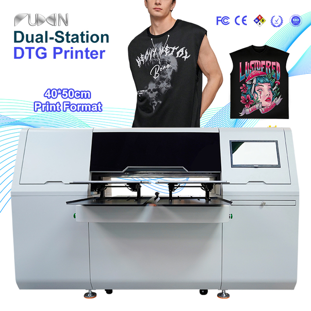 Multifunctional Double Stations Digital T Shirt DTG Garment Printer 4heads Flatbed DTG Printer