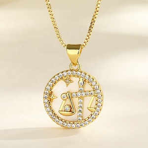 สร้อยคอชุบทองจี้<span class=keywords><strong>ราศี</strong></span>และเสน่ห์โซ่เพชรโมอิสอัญมณีเก๋ไก๋รูปทรงเรขาคณิต - Product Image 5