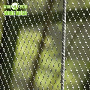 protective flexible stainless steel 304 316 304L 316L wire rope mesh Net for zoo animal cages