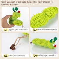 Jouet pour chat en forme de chenille mignonne avec herbe à chat et couineur, résistant aux griffures et aux morsures, pour le divertissement des animaux de compagnie