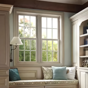 Bán buôn tùy chỉnh PVC đôi kính Tempered Kính dọc <span class=keywords><strong>Sash</strong></span> thiết kế cửa sổ Vinyl uPVC đôi Top TREO CỬA SỔ - Product Image 1