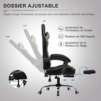 Chaise de bureau ergonomique moderne de haute qualité, finement conçue, pivotante, en cuir, réglable en hauteur avec vérin à gaz 3 positions, idéale pour le gaming