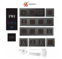 Panneau de commande intelligent pour chambre d'hôtel GRMShotel avec écran tactile, interrupteur double pôle étanche, système IPTV
