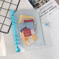 Dossier Personnalisé Transparent en PVC Souple, Clip Coloré, 6 Trous, Classeur à Anneaux A5 A6 pour Carnet à Spirale