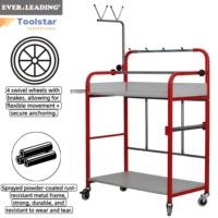 Chariot de peinture mobile en métal de qualité industrielle, chariot de rangement multifonctionnel avec 4 roulettes pivotantes et freins pour polisseuses et meuleuses