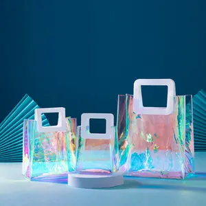 Pemasok Binkey Multifungsi Souvenir Pernikahan Hadiah Hari Ibu Hologram Warna Warna-warni Tas Hadiah Yang Jelas untuk Tamu