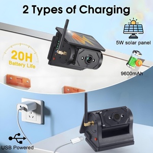 Năng lượng mặt trời Powered nam châm phía sau xem máy ảnh 7 inch IPS màn hình không dây DVR kit 1 min DIY cho Vans Trailer RV Xe Tải xe - Product Image 3