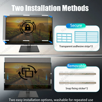 Filter Layar Privasi 2 Arah Bahan PET untuk Desktop 23 Inci 16:9, Dapat Dilepas, Anti Mata-mata, Anti Silau, Pelindung Pemblokir Cahaya Biru