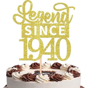 Décoration de gâteau d'anniversaire de luxe à paillettes, édition limitée 1930, pour hommes et femmes, en bois écologique - Product Image 2