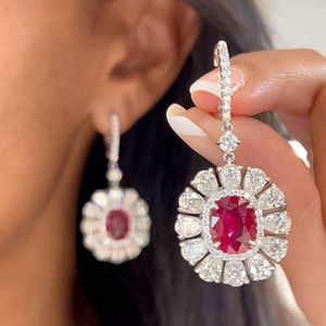 Orecchini ovali con zirconi a forma di girasole per donna, eleganti gioielli floreali alla moda - Product Image 2