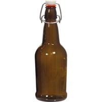 Botellas de Cerveza de Vidrio de 16 oz con Tapa Fácil de Abrir, Botella de Cerveza de Vidrio para Elaboración Casera con Tapa Giratoria de Alambre y Sello de Goma Hermético