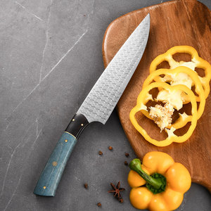 Ensemble <span class=keywords><strong>de</strong></span> couteaux <span class=keywords><strong>de</strong></span> <span class=keywords><strong>chef</strong></span> en acier damas <span class=keywords><strong>de</strong></span> 7 pouces avec manche en bois pour trancher la viande et couper le pain à la maison pour les emplois <span class=keywords><strong>de</strong></span> boucher - Product Image 2