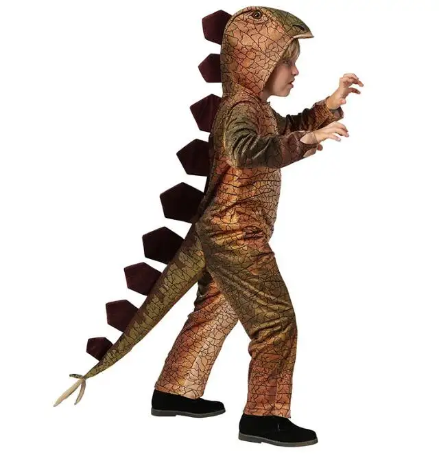 Ecowalson traje de dinossauro rex, fantasia de cosplay jurássico para crianças, estampa de dinossauro