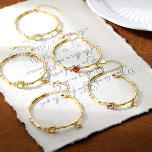 9 Pulseras Ajustables de Plata 925 con Baño de Oro, con Piedra Natural Ovalada de 5*7mm, Joyería Fina para Mujer, Regalo para Fiesta - Product Image 3