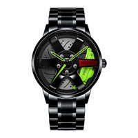 Montre-bracelet pour homme 6043 3D Sport Car Wheel, nouvelle montre à quartz tendance, montre de luxe unique.