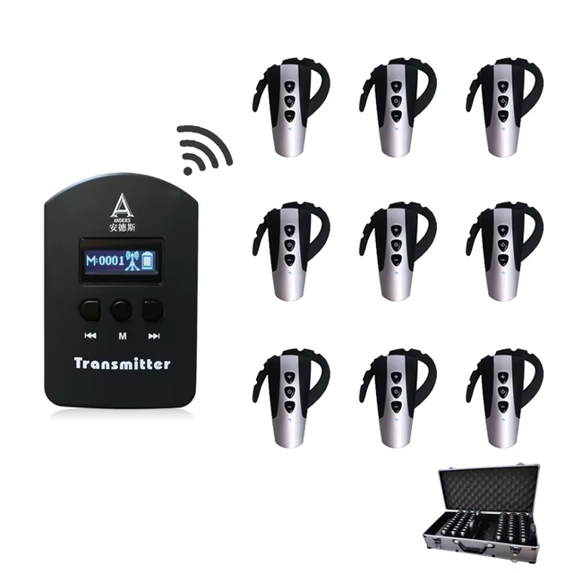 JT-680 Wireless Restaurant Museum Excursion Factory Training Church Translation Tour Guide System 2 Transmitters 30 Receivers