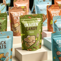 Staande zak met venster, hersluitbaar voor snackverpakkingen, geschikt voor noten, gedroogd fruit, aluminiumfolie, plastic ritsen