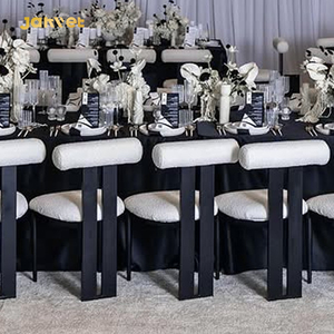 Nouveau design Salle de banquet événementielle Salle à manger confortable Chaises de <span class=keywords><strong>mariage</strong></span> en velours noir - Product Image 4