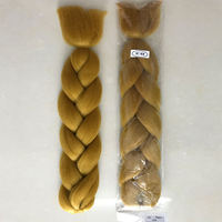 Rambut sintetis jumbo braiding hair bulk grosir 48 inci, tekstur lurus YAKI, serat tahan panas, sudah diregangkan, ekstensi tunggal.