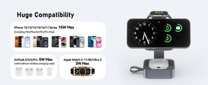 Station de charge sans fil 3 en 1, <span class=keywords><strong>chargeur</strong></span> magnétique rapide pour téléphone, <span class=keywords><strong>25W</strong></span> pour <span class=keywords><strong>Apple</strong></span> iPhone IWatch, plusieurs appareils - Product Image 2