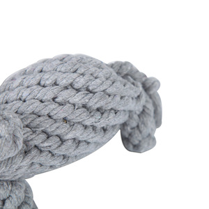 Jouet pour chien en corde de coton gris, jouet à mâcher durable, taille moyenne, fournitures pour animaux de compagnie - Product Image 1