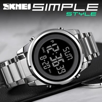 Jam Tangan SKMEI 1611 Model Terbaru Mewah untuk Pria, Sport, Baja Anti Karat, Tahan Air, Layar LCD, Jam Tangan Bisnis Pria, Relojes