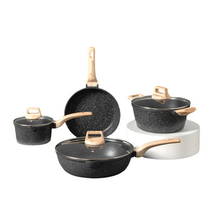 OEM Die-cast nhôm không dính <span class=keywords><strong>Cookware</strong></span> Set thiết kế cổ điển kim loại nhiều bếp tương thích Maifan đá Composite dưới giả mạo - Product Image 1