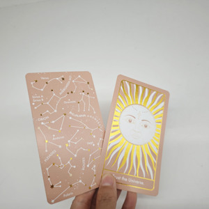 Cartes à jouer <span class=keywords><strong>Oracle</strong></span> d'astrologie de haute qualité Cartes de tarot personnalisées Deck Feuille d'or Bord polychrome Impression personnalisée avec boîte - Product Image 5
