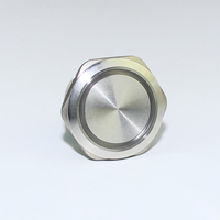 Interrupteur à bouton-poussoir de 40 mm en acier inoxydable, double pôle, 10 broches, anneau lumineux, 220 V, commande industrielle