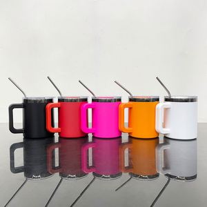 Powder Coated Underneath Colorful 10Oz <b>Mug</b> <b>Double</b> <b>Walled</b> Black Plated Colored Tumbler With Magnetic Lid - Product Image 2