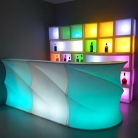 Bar lumineux en forme de L, comptoir de bar lumineux, télécommande, changement de couleur, PE pour bar, boîte de nuit, restaurant, salon, événement