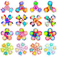 Spinner Fidget Multifonctionnel en Plastique à Bulles, Imprimé, à Trois, Quatre, Cinq ou Six Doigts, pour le Marché International