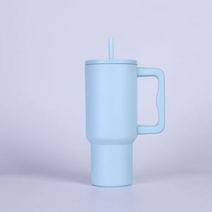 Car H4.0 <b>Handle</b> Travel <b>Tumbler</b> <b>40oz</b> Double Wall Vacuum Mug Lid Straw Anti-Slip OEM Custom Logo - Product Image 5