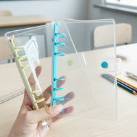 Classeur à spirale transparent en PVC A5 A6, mini, rechargeable, coloré, pour carnet de caisse et agenda, vente en gros