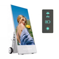 Reproductor de publicidad portátil de 43 pulgadas, quiosco de tótem móvil con batería LCD, pantalla de póster Digital para exteriores