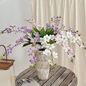 Fleurs artificielles de jasmin Yasunobu, branche unique en PVC, blanc, rose, violet, pour décoration de mariage et de maison - Product Image 1